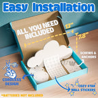 Tipperk 2 Pack - Floating Cloud Wall Lamp for Nursery & Kids Bedroom | Battery-Operated Hanging Night Lights