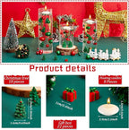 124 Pcs Christmas Vase Filler Pearls for Vase Filler Christmas Table Decor Floating Candles Centerpiece with 8 Floating Candles for Table Party Festival Decor, Not Included Clear Beads(Tree, Box)