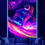 NYZE Astronaut Space Tapestry for Bedroom, Glow in the Dark Room Decor Wall Tapestries, Cool Galaxy Planet Wall Hanging, Wall Hanging for Men Guys Gamer Room Dorm Living Room 44in×60in