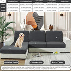 YEMYHOM Stretch Individual Cushion Covers Large Sofa Seat Cushion Slipcovers Soft Couch Cover Replacement Large Checkered Furniture Protector with Elastic Bottom (2 Pcs XL Cushion Covers, Dark Gray)