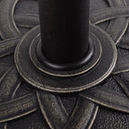 Outsunny 22" 42 lbs Round Resin Umbrella Base Stand Market Parasol Holder with Beautiful Decorative Pattern & Easy Setup, for Φ1.5, Φ1.89 Pole, for Lawn, Deck, Backyard, Garden, Bronze