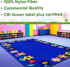 KIDCARPET.COM Alphabet Garden Rectangle Classroom Rug | Bordered Area Rug for Preschool Daycare Learning, 6' x 8'6"