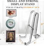 AMT 9 Inch 2 Pack Plate Stands for Display - Holder Stand + Acrylic Frame Holder Picture, Decorative Plate, Book, Photo Easel