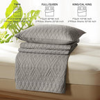 akkialla King/Cal King Size Quilt Bedding Set,Dark Grey Lightweight Microfiber Soft Bedspread,Modern Style Geometric Pattern Coverlet Set for All Seasons,3 Piece(1 Quilt,2 Pillow Shams)