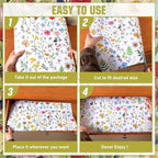 BBTO 20 Sheet Scented Drawer Liners for Dressers 15.8" x 22" Scented Fragrant Cabinet Paper Liners Non Adhesive Drawer Paper Mats for Bedroom Home Closet Shelves(Wildflower)