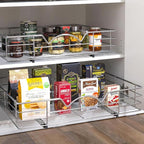 HOLDN’ STORAGE Heavy-Duty Premium Collection Pull Out Cabinet Organizer, Cabinet Drawer Slide Outs, Lifetime Limited Warranty - Basket Size 30" W x 21" D x 5" H, Anti-Rust Chrome Finish
