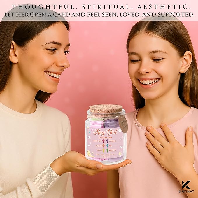 Bible Verse Jar for Daughter – 92 Color-Coded Scriptures of Encouragement, Birthday & Christmas Gift, Christian Keepsake, Daughter-in-Law Gift (Bible Jar For Teen Girl)