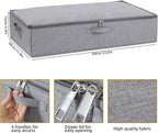 Under Bed Storage Container, 23.6 x 11.8 x 5.9 Inch Clothes Organizer, Storage Bin With Lid With Handles for Blanket, Pillows, Shoes, Grey, 1 Pack