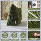 Headboard Wedge Pillow + A Long Neck Roll Pillow Body Pillow，Large Headboard Pillow with Removable Cover (Green, Queen：59x8x20 inches)