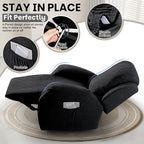 VANSOFY Oversized Recliner Chair Covers, 4-Pieces Stretch Recliner Cover Jacquard Soft Reclining Chair Slipcover Furniture Protector with Elastic Bottom for Lazy Boy Recliner(Black)
