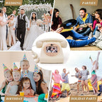 UKBW Video Audio Guest Book Wedding Phone, 1080P HD Video Audio Phone Guestbook, Preserve Your Special Occasions, Ideal for Wedding Bridal Shower, Birthday, Graduations, Baby Shower(Beige)