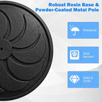 Giantex 40 lbs Patio Umbrella Base, 21.5" Round Market Umbrella Stand for 1.5''-1.9'' Umbrella Poles, Heavy Duty Resin Base with Metal Support Holder for Deck Garden Poolside (40 lbs)