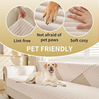 HAOMAIJIA Waterproof Couch Cover for Dogs Washable,Fuzzy Pet Couch Covers for Sofa,Thick Soft Dog Bed Cover Non-Slip Couch Covers for 3 Cushion Couch Sofa Pet Friendly (Off White, 35" x 82")