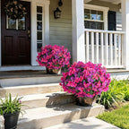 Faux Bougainvillea Artificial Flowers Plants for Outdoors, 4 Bundles Spring Fake Outdoor Flowers Silk Bougainvillea for Outside UV Resistant Realistic for Porch Patio Window Planter Garden Home, White