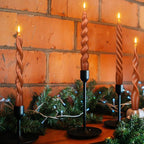 Nuanchu 4 Pcs 7.87 Inch Twisted Taper Candles Wax Unscented Smokeless Spiral Swirl Candlesticks for Wedding Holiday Dinner Party Home Decorations(Brown)