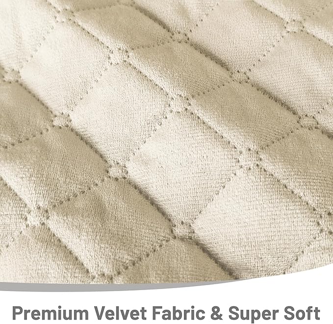 Reclining Sectional Couch Covers 100% Waterproof Velvet L Shape Recliner Couch Covers for Sofa Pets Washable Anti Slip Recliner Slipcovers with Pockets (5 Seat Sofa with 2 Console, Beige)