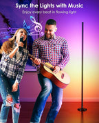 Smart RGB LED Corner Floor Lamp with App and Remote Control, 65" Color Changing Standing Lamp with Music Sync and 16 Million DIY Colors, Modern Floor Lamps for Bedroom Living Room Gaming Rooms