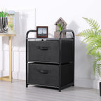 MAX Houser Dresser for Bedroom with 2 Drawers, Wide Chest of Drawers, Fabric Dresser, Storage Organizer Unit with Fabric Bins for Closet, Living Room, Hallway, Nursery,Black