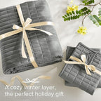 Comfort Spaces Charcoal Oversized King Quilt Set 120"x118" Bedspread Quilted Summer Lightweight Microfiber Bedding Coverlet with Double Sided Stitching Soft All Season Cozy 3 Piece with Matching Shams