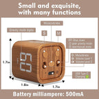 VEWINGL Cube Productivity Timer, 5/10/30/60 Min Presets + Custom Countdown, Silent/Vibrate/Sound Alarm, Pause & Resume, Desk Timer for Work, Study, Tasks, Kitchen