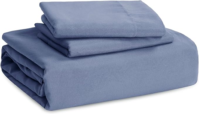 Bedsure Slate Blue Duvet Cover King Size - 3 Pieces Prewashed Cotton-Like Extra Soft Bedding Set, Includes 1 Duvet Cover 104x90 Inches with Zipper Closure & 2 Pillow Shams, Comforter Not Included