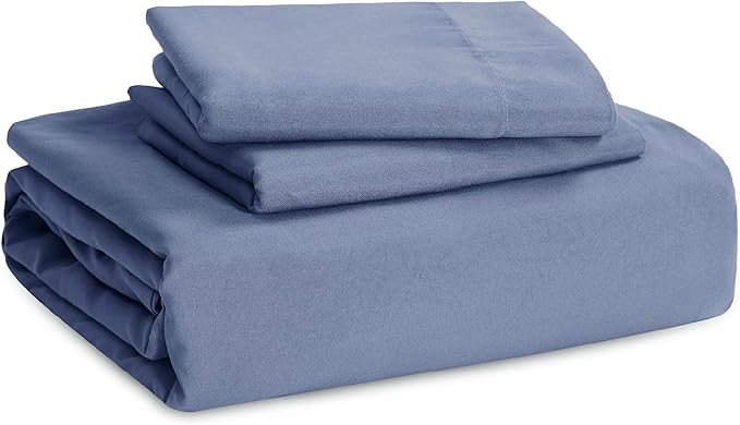 Bedsure Slate Blue Duvet Cover Twin/Twin XL Size - 2 Pieces Prewashed Polyester Extra Soft Bedding Set, Includes 1 Twin Duvet Cover 68''x90'' with Zipper Closure & 1 Pillow Sham, No Comforter