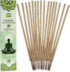 Jasmine Incense Sticks Natural - 16 Sticks Handcrafted Jasmine Sticks for Relaxation, Meditation, Yoga, Spiritual Purification & Home Ambiance | inciensos aromaticos para la casa