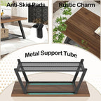 FOLUBAN Modern Coffee Table, Rustic Wood and Metal Center Table with Storage, Industrial Rectangle Cocktail Tea Table for Living Room, Walnut, 47 Inch