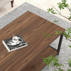 FOLUBAN Coffee Table, Modern Center Table with Storage Shelf, Rustic Wood and Metal Cocktail Table for Living Room, 39.3 Inch Walnut