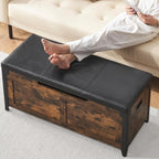 GarveeHome 39.4 in Storage Chest, Wooden Storage Bench with Safety Hinges, Easy Assembly, Large Shoe Bench for Entryway, Living Room, Bedroom