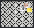 PinPix 22x18 Inch Cork Bulletin Board. This Decorative Framed Pin Board Comes with Black and White Waves Design and a Satin Black Frame. Ideal for Home Office Decor or Message Board (PinPix-194)