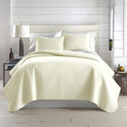 Southshore Fine Living, Inc. Twin XL Quilt Bedding Set, Soft Brushed Microfiber Bedspread Coverlet, Stain and Pet Hair Resistant Bedding, XL/Twin Size Quilt Set with 1 Pillow Sham, Cream