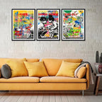 Novatique Banksy Wall Art Abstract Pop Art Wall Decor Street Art Graffiti Poster Print Colorful Graffiti Wall Art for Teenager Room Decor,16" x 24" x 3pcs