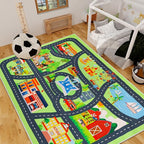 Kids Carpet Car Play Rug, City Life Traffic Road Kids Rug Playmat,Non Slip Children Educational Game Car Mat Area Rug for Playroom Baby Toddler Boys Bedroom Classroom (78.7X59 INCH, Style 2)