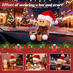 Shaking Wooden Man Figurine,12PCS Magnetic Changeable Faces, Handmade Shaking Feet Wooden Doll for Car Dashboard Decorations,Funny & Creative Christmas Desktop Office Desk Decor (B)
