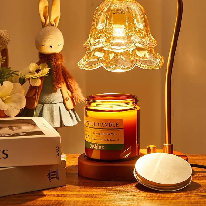 Lavender and Bergamot Candle,12.35oz Scented Candles with 8% Essential Oils,70 Hour Burn Time Soy Wax Candles for Home Decor,Reading,Jar Candle Gifts for Women and Men