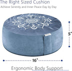 Hihealer Meditation Cushion, Traditional Tibetan Meditation Pillow Velvet Cover - Large Floor Cushion Seating for Adults - Yoga Buckwheat Bolster for Women、Moms
