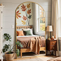 Full Length Mirror, 72"x44" Arched Full Body Mirror, Oversized Floor Mirrors, Leaning Free Standing Mirrors, Hanging Mounted Large Mirrors for Bedroom Dressing Room, Cloakroom, Gold