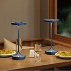 LED Cordless Table Lamps Rechargeable - Outdoor 6000mAh Battery Operated Portable Tables Light 3 Color Stepless Dimming Lamp with Memory Function for Patio Restaurant Dining Blue