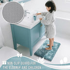 Yimobra Chenille Bathroom Rugs Non Slip, Extra Thick Soft Absorbent Bath Rug, Machine Washable Quick Dry Bath Mat for Bathroom Floor, Tub and Shower, Home Decor Accessories, 24x17, Greyish Blue