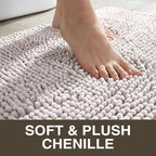 Neater Home Plush Bathroom Rugs 36x24 Thick Chenille Quick Dry Microfiber Absorbent Bath Mat, Soft Bath Rugs, Machine Washable Bathroom Floor Mat for Tub Shower Sink, Home Decor Accessories, Gray