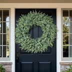 32'' Eucalyptus Wreath for Front Door - Large Artificial Eucalyptus Leaves with White Seeds Greenery Outdoor Wreath for Porch,Window,Farmhouse,Home,Hanging Decor- Spring, Summer, All Seasons (Green) ﻿