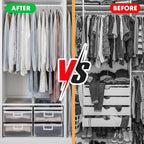 12 Pack Clear Garment Bags for Hanging Clothes, 40" Suit Bags for Closet Storage,Plastic Dustproof Suit Cover Bags,Plastic Suit Cover Bags with Zipper for Coats,Jackets,Shirts (24''X40")