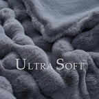 BENVWE Faux Fur Throw Blanket for Couch Bed - Fluffy Soft Thick Bubble Blanket for Living Room Home Decor - Fathers Day Birthday Gifts for Women Men, Grey, 63" x 80"