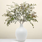 Fake Plants Eucalyptus Stems,Plastics Ficus Stems for Vase Artificial Plants,Greenery Stems for Vase Faux Plants Indoor,43.3" Faux Greenery Indoor Vase Fillers for Home Decor(4pcs Orange)