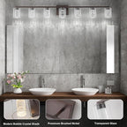 SineRise 7-Light Bronze Vanity Light with 3 Color Modes (3000K/4000K/6000K), Eye Protection LED Bathroom Light Fixture, Dimmable Modern Wall Light Over Mirror with Clear Glass Shade