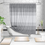 OLANLY Bathroom Rug Set 2 Piece, Soft Absorbent Microfiber Bath Mats and U-Shaped Contour Toilet Rug, Non-Slip, Machine Wash Dry, Plush Shaggy Bath Mats for Bathroom (30"x20"+24"x20", Light Beige)