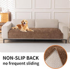 HAOMAIJIA Pet Couch Covers for Sofa Waterproof Couch Cover for Dogs Chenille Non Slip Sofa Covers Washable for 3 Cushion Couch Furniture Protector (Brown, 36.5" x 82" 1 Pack)
