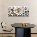 Canvas Art Wall Decor Modern Minimalist Flower Wall Decor Paintings White Flower Art Prints Floral Wall Art Pictures For Bedroom Kitchen Office Decoration 20" × 40"