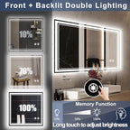 2 Pack 26“ x 26” LED Mirror for Bathroom Anti-Fog Dimmable 3 Colors LED Bathroom Mirror with Lights Memory Function Smart Mirror Touch Sensor Square Wall Mounted